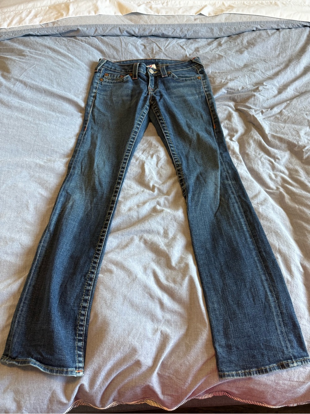True Religion Women's Dark Blue Flare Jeans